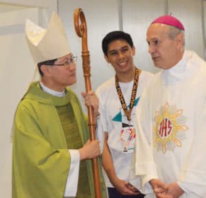 Gio Francisco with Cardinal Tagle and Archbishop Caccia, Apostolic Nuncio to the Philippines